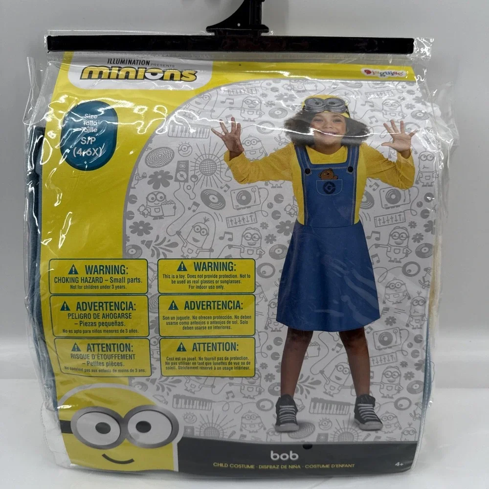 Despicable Me BOB  Holloween Costume Child Girl Small 4-6X By Disguise Minions